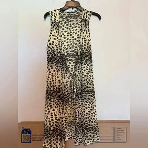 Sea New York Irina Womens Cover Up Tie Up Size 4 Cheetah Print Long
